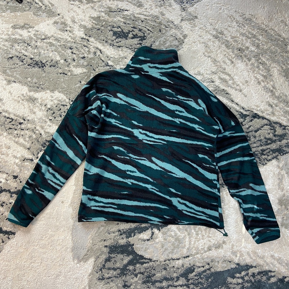 The North Face TKA Glacier Sweatshirt Womens Small Green Camo Fleece Funnel Neck - Picture 4 of 7